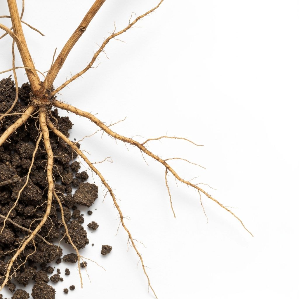 Alpine Wurzeln und Mineralien